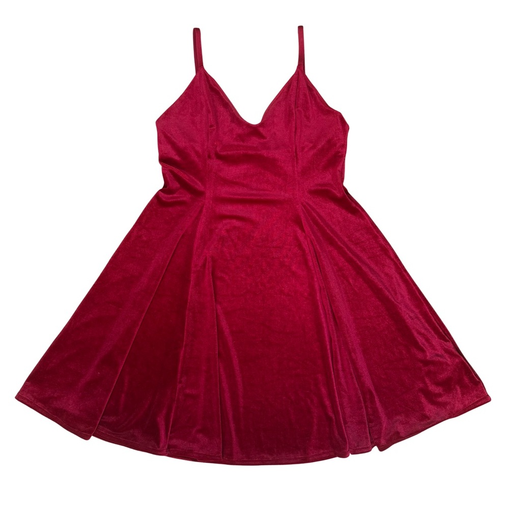 BLACKMILK Red Velvet Long-line Skater Dress XL